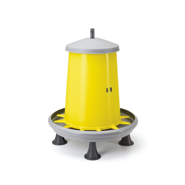 Mangeoire 9L pied tige nylon jaune et gris